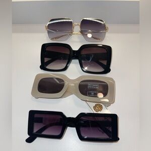 Stylish Black and Cream Sunglasses Set